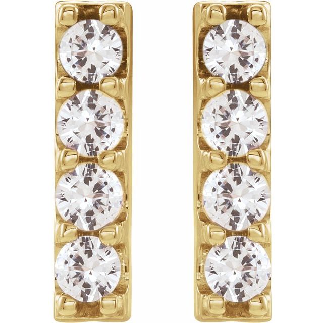 14K Yellow 1/2 CTW Lab-Grown Diamond Bar Earrings
