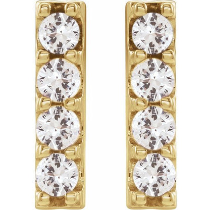 14K Yellow 1/2 CTW Lab-Grown Diamond Bar Earrings