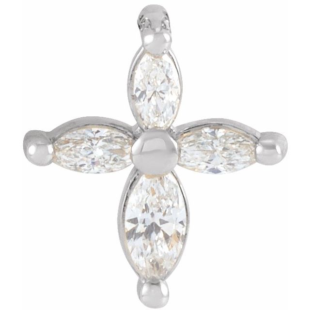 14K Yellow 1/6 CTW Natural Diamond Cross Pendant