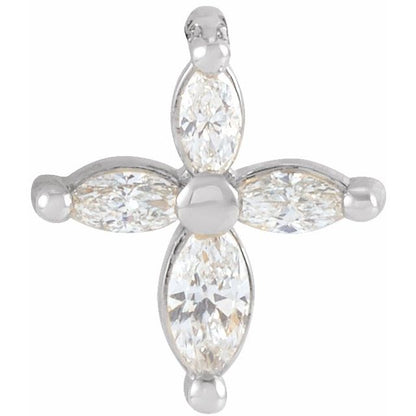 14K Yellow 1/6 CTW Natural Diamond Cross Pendant