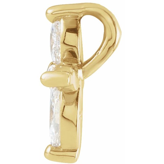 14K Yellow 1/6 CTW Natural Diamond Cross Pendant