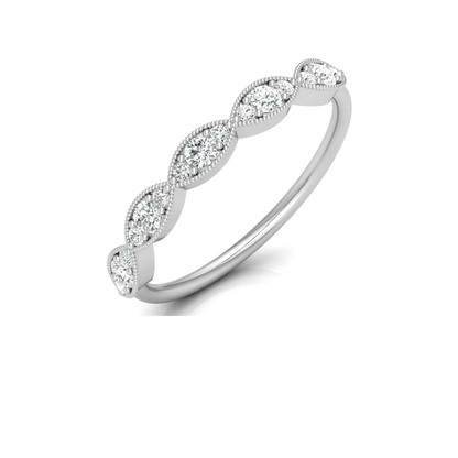 Dainty 0.28 CT Round Diamond Eternity Band Ring Women's Jewelry