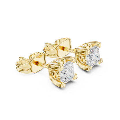 Princess Cut Lab Grown Classic Studs Solitaire Diamond Earring