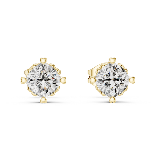 1.40 Ct Cushion Cut Lab Grown Diamond 4 Prong Earrings