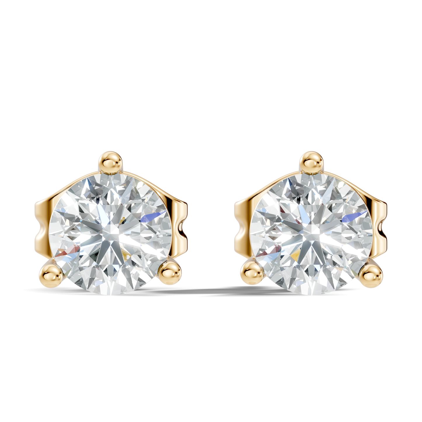 Round Lab Grown Diamond Solitaire Stud Earring