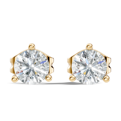 Round Lab Grown Diamond Solitaire Stud Earring