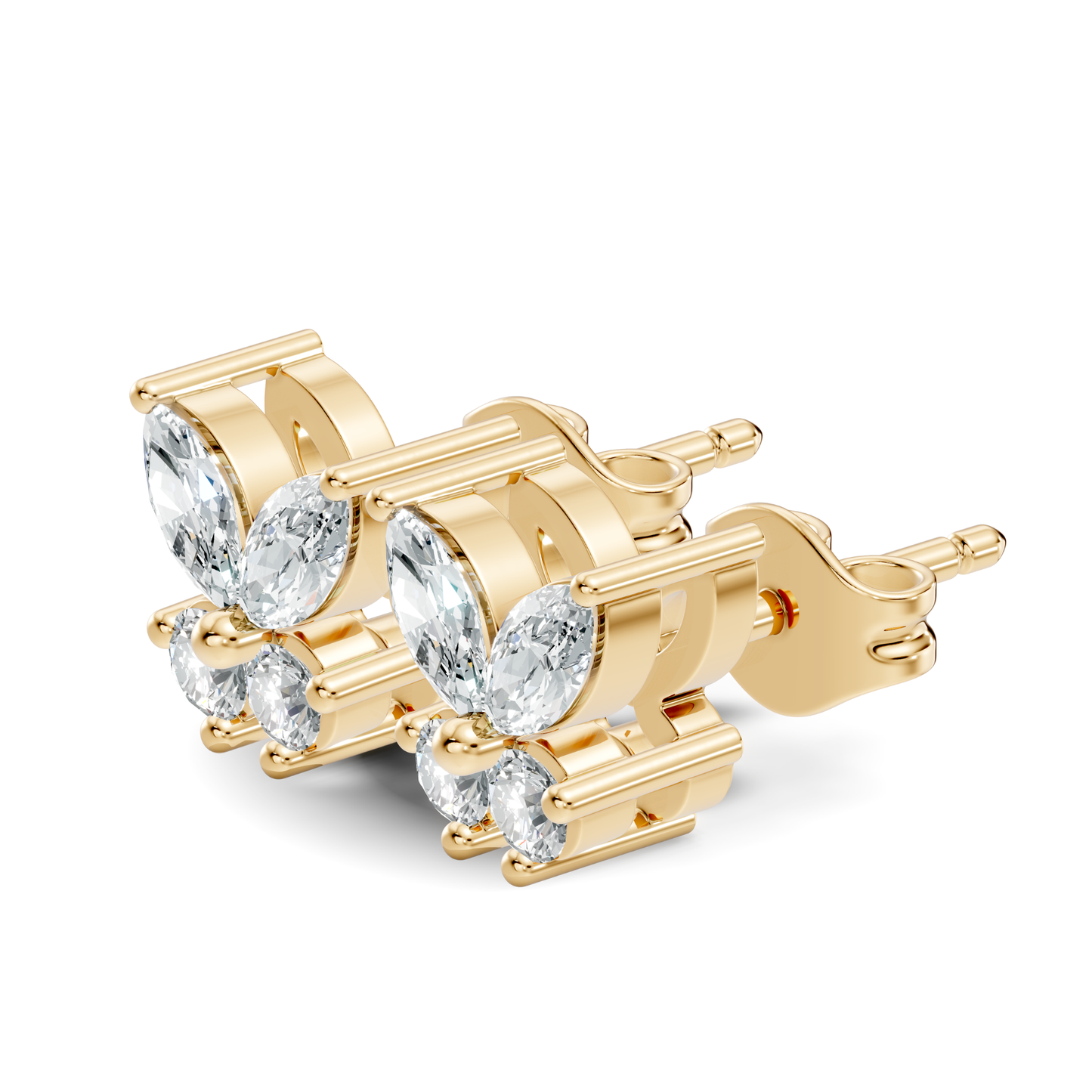 Marquise Cut Lab Grown Butterfly Shape Stud Diamond Earring