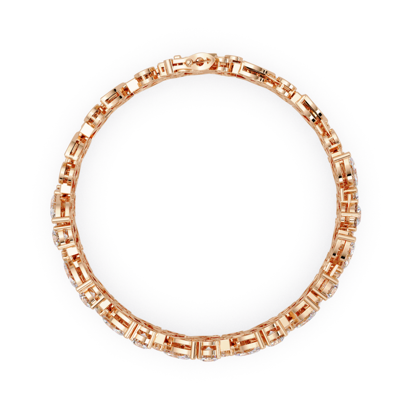 Mixed Shape Lab grown Diamond Wide Bracelet