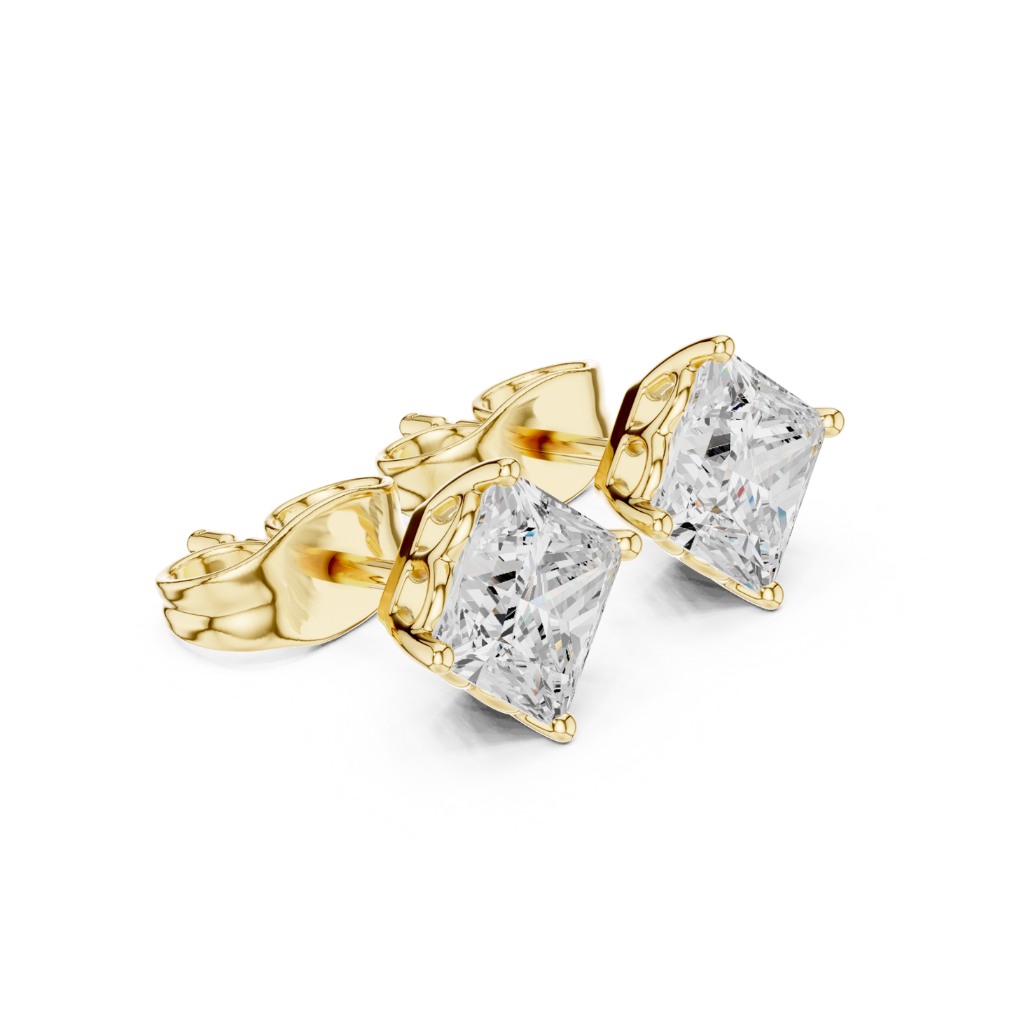0.88Ct Princess Lab Grown Diamond Solitaire Stud Earring