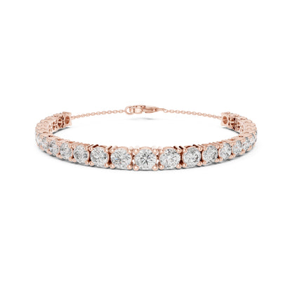 7.14Ct Round Cut High Quality Lab Grown Diamond Vintage Cluster Sparkling Dainty Charm Bracelet For Women's - HIGHCARAT DIAMONDS