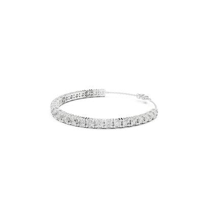 7.14Ct Round Cut High Quality Lab Grown Diamond Vintage Cluster Sparkling Dainty Charm Bracelet For Women's - HIGHCARAT DIAMONDS