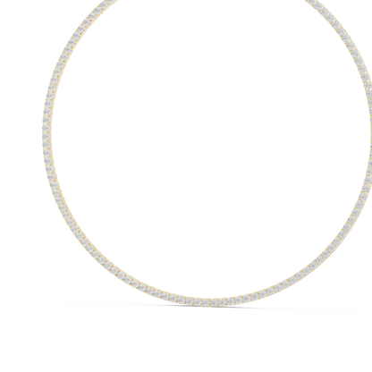 7.21 Ct Natural & Lab Grown Round Shape 10k Solid Gold Stunning Wadding Wear Diamond Necklace - HIGHCARAT DIAMONDS