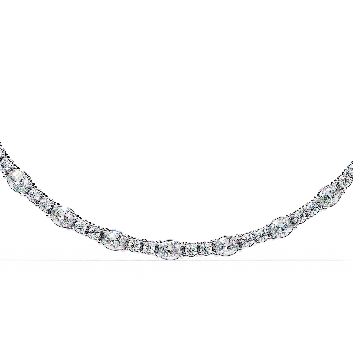10k Solid Rose Gold Oval & Round Cut 7.35 Ct Lab Grown & Natural Minimalist Classic Diamond Necklace For Her - HIGHCARAT DIAMONDS