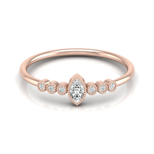 7 Stone Marquise & Round Cut Lab Grown Diamond Halo Ring - HIGHCARAT DIAMONDS