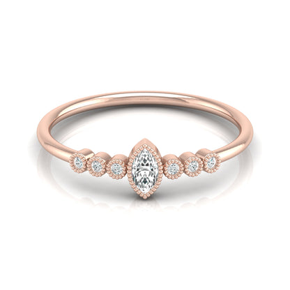 7 Stone Marquise & Round Cut Lab Grown Diamond Halo Ring - HIGHCARAT DIAMONDS