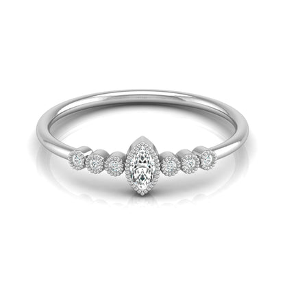 7 Stone Marquise & Round Cut Lab Grown Diamond Halo Ring