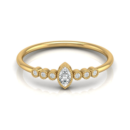 7 Stone Marquise & Round Cut Lab Grown Diamond Halo Ring