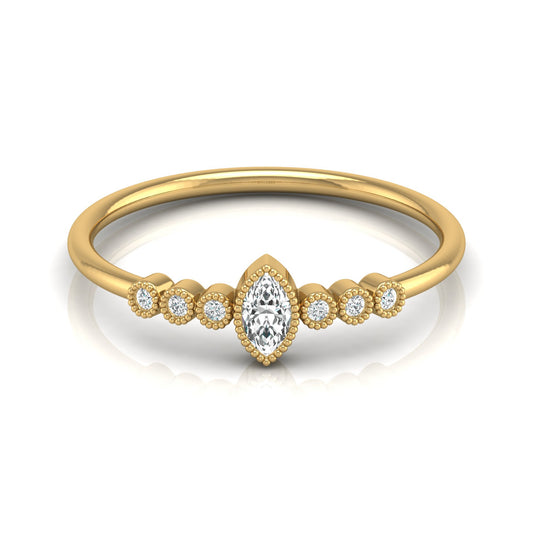7 Stone Marquise & Round Cut Lab Grown Diamond Halo Ring - HIGHCARAT DIAMONDS