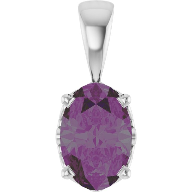 14K Yellow Lab-Grown Alexandrite Pendant