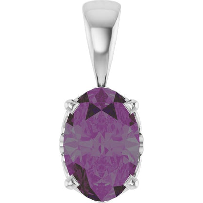 14K Yellow Lab-Grown Alexandrite Pendant