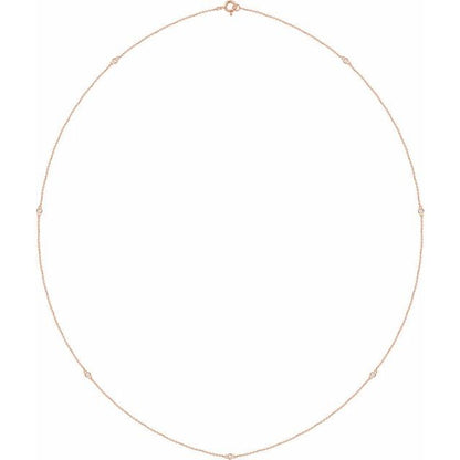 14K Yellow 1/5 CTW Lab-Grown Diamond 3-Station 18" Necklace