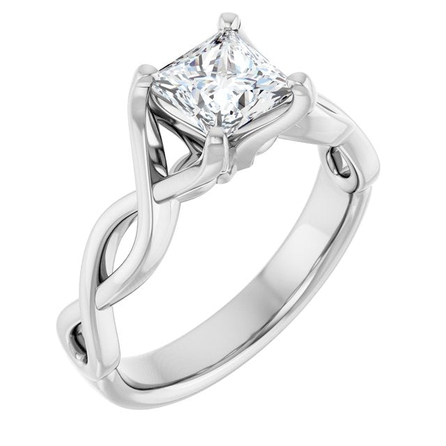 Princess Cut Lab Diamond Matching Split Ring
