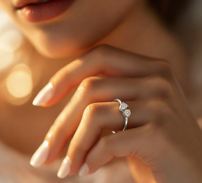 14K Yellow 5/8 CTW Lab-Grown Diamond Two-Stone Ring