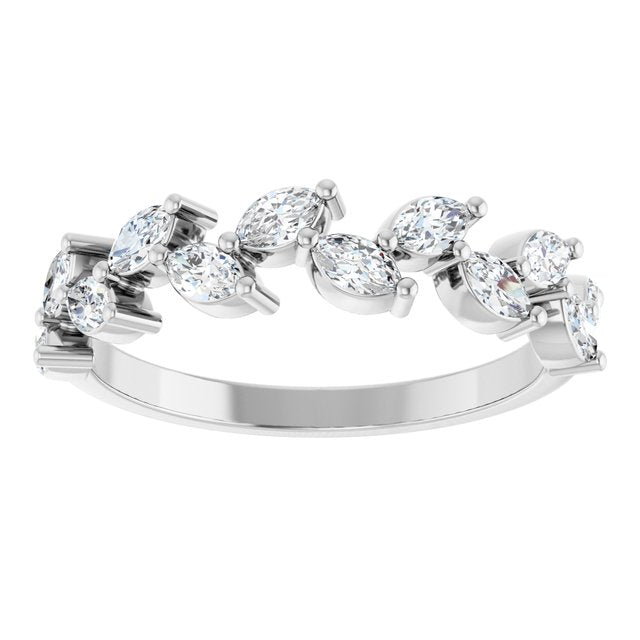 14K White 5/8 CTW Lab-Grown Diamond Anniversary Band