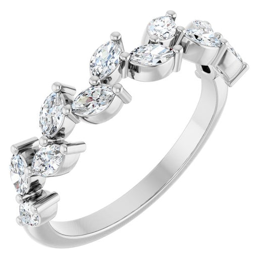 14K White 5/8 CTW Lab-Grown Diamond Anniversary Band