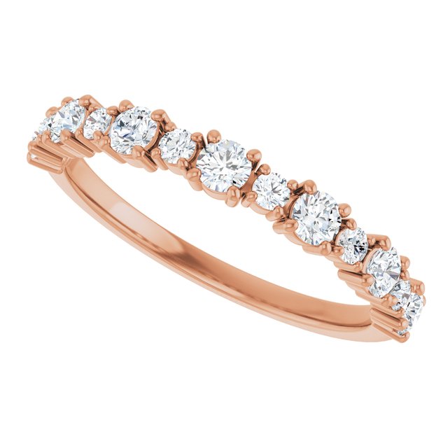 14K Rose 1/2 CTW Lab-Grown Diamond Anniversary Band