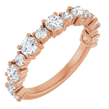 14K Rose 1/2 CTW Lab-Grown Diamond Anniversary Band