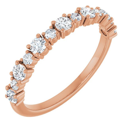 14K Rose 1/2 CTW Lab-Grown Diamond Anniversary Band