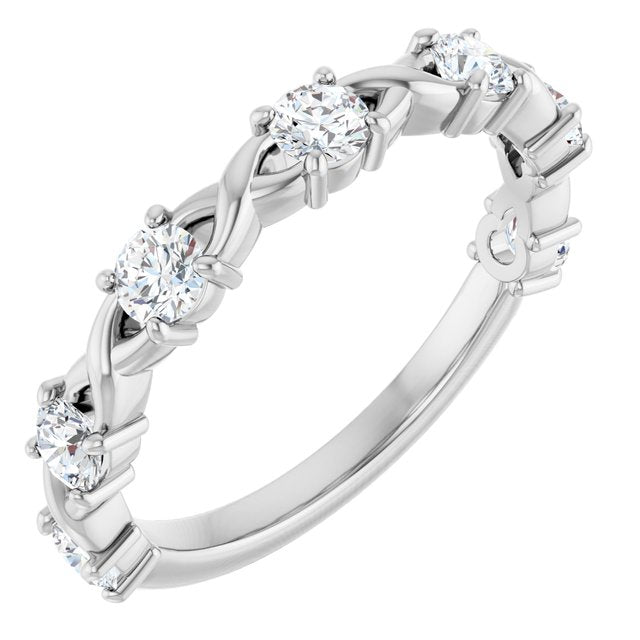 14K Rose 1/4 CTW Lab-Grown Diamond Anniversary Band