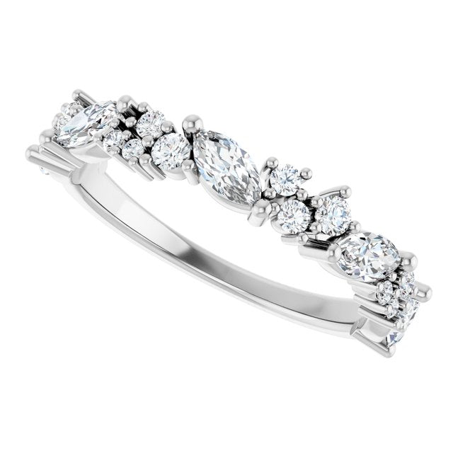 14K White 1 CTW Lab-Grown Diamond Anniversary Band