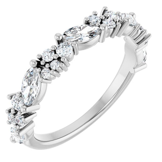 14K White 1 CTW Lab-Grown Diamond Anniversary Band