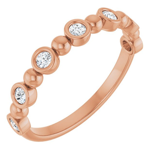 14K Rose 1/5 CTW Lab-Grown Diamond  Anniversary Band