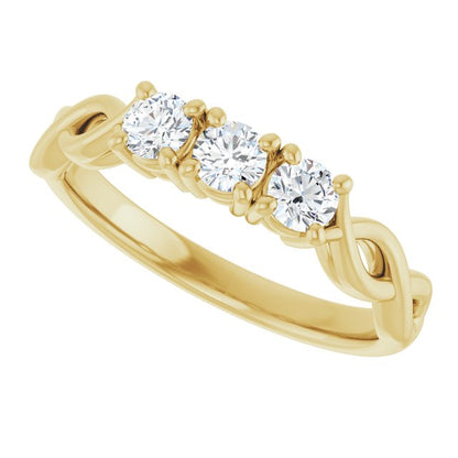 14K Yellow 3/8 CTW Lab-Grown Diamond Anniversary Band