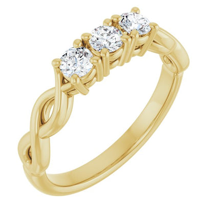 14K Yellow 3/8 CTW Lab-Grown Diamond Anniversary Band
