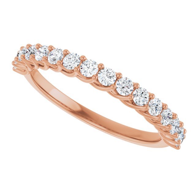 14K Rose 1/2 CTW Lab-Grown Diamond Anniversary Band
