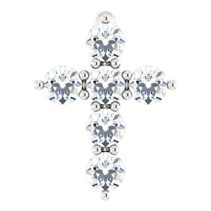 14K Yellow 1/4 CTW Lab-Grown Diamond Cross Pendant