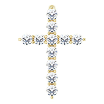 14K Yellow 1/4 CTW Lab-Grown Diamond Cross Pendant