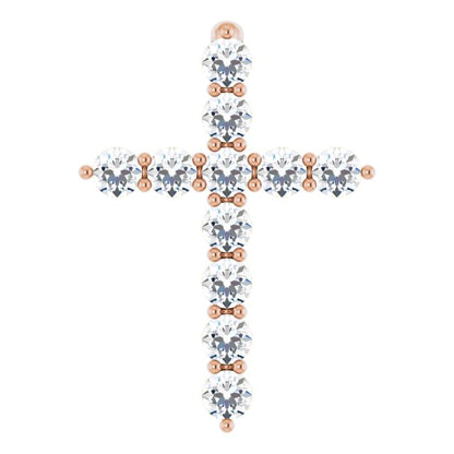 14K Yellow 1/4 CTW Lab-Grown Diamond Cross Pendant