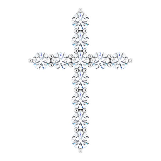 14K Yellow 1/4 CTW Lab-Grown Diamond Cross Pendant