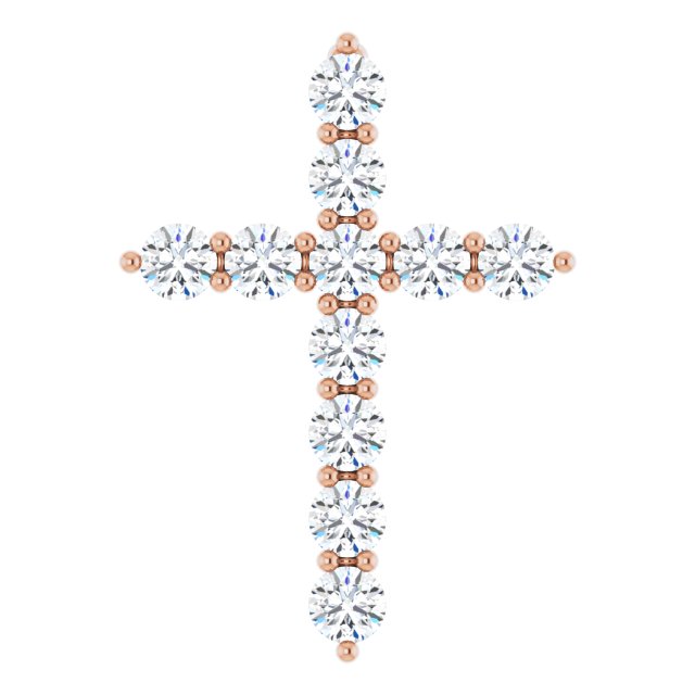 14K Yellow 1/4 CTW Lab-Grown Diamond Cross Pendant