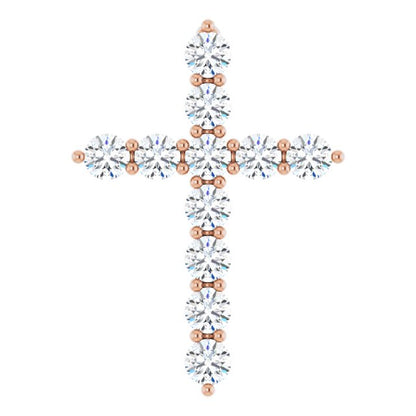 14K Yellow 1/4 CTW Lab-Grown Diamond Cross Pendant