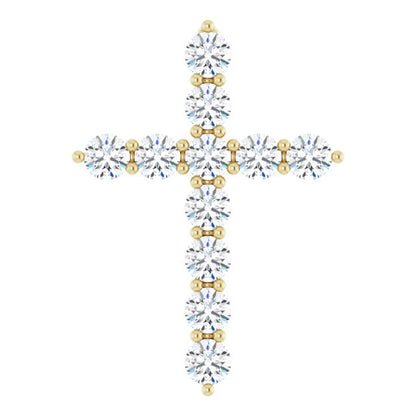 14K Yellow 1/4 CTW Lab-Grown Diamond Cross Pendant