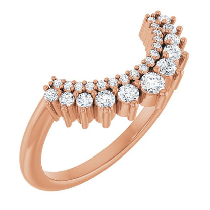 14K White 1/6 CTW Lab-Grown Diamond Contour Band