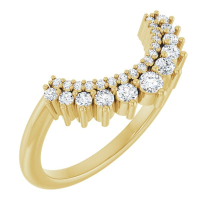 14K White 1/6 CTW Lab-Grown Diamond Contour Band