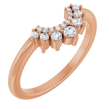 14K White 1/6 CTW Lab-Grown Diamond Contour Band