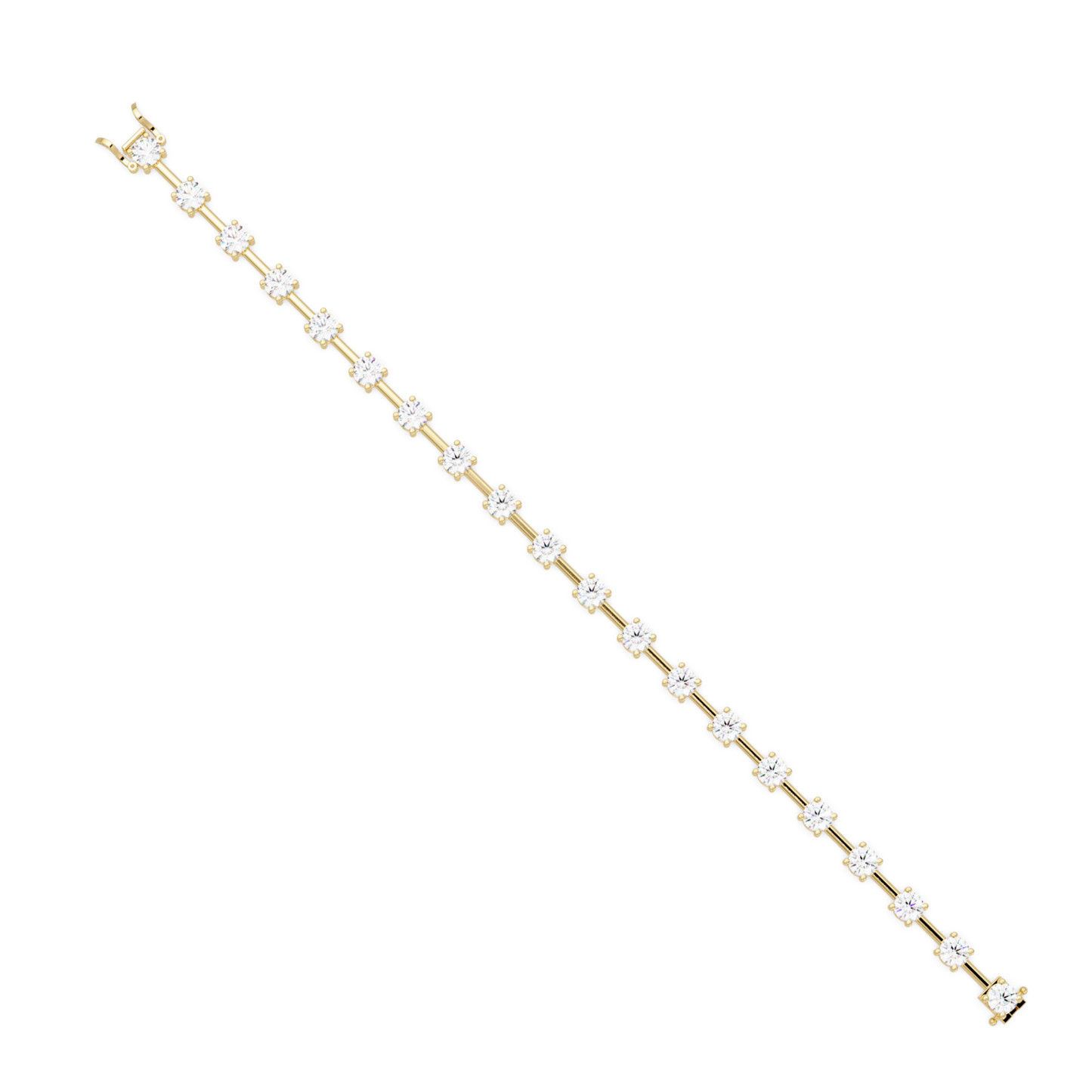 Floating Lab Grown Round Diamond Line Bracelet